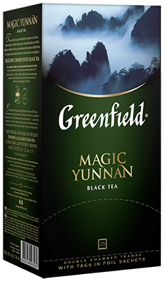 კლასიკური შავი ჩაი Greenfield Magic Yunnan ფოთლოვანი, 200 გ