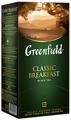 კლასიკური შავი ჩაი Greenfield Classic Breakfast ფოთლოვანი, 100 გ