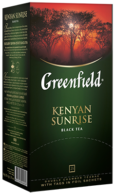 კლასიკური შავი ჩაი Greenfield Kenyan Sunrise ფოთლოვანი, 200 გ