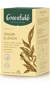 Greenfield Ginger & Lemon piramids, 20 pcs