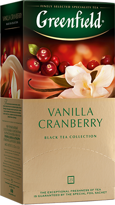 Ароматизированный черный чай Greenfield Vanilla Cranberry листовой, 100 г