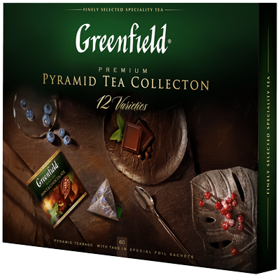 Gift ideas Greenfield Premium Pyramid Tea Collection, 12 varieties bags, 60 pcs