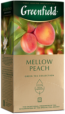 Даамдуу көк чай Greenfield Mellow Peach пакеттерде, 25 шт
