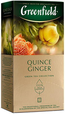 არომატიზირებული მწვანე ჩაი Greenfield Quince Ginger