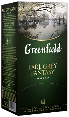 კლასიკური შავი ჩაი Greenfield Earl Grey Fantasy ერთჯერად პაკეტებში, 100 ც