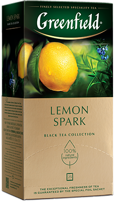 Ароматизированный черный чай Greenfield Lemon Spark в пакетиках, 25 шт