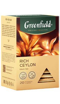 Черный чай в пирамидках Greenfield RICH CEYLON в пирамидках, 20 шт