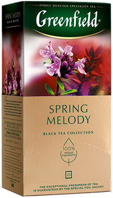 არომატიზებული შავი ჩაი Greenfield Spring Melody ფოთლოვანი, 100 გ