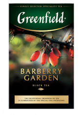 არომატიზებული შავი ჩაი Greenfield Barberry Garden ფოთლოვანი, 100 გ