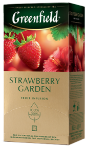 O'simlik choyi Greenfield Strawberry Garden paketlardagi, 25 dona