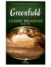 კლასიკური შავი ჩაი Greenfield Classic Breakfast ფოთლოვანი, 100 გ