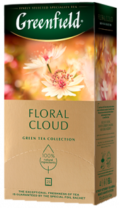 Даамдуу көк чай Greenfield Floral Cloud пакеттерде, 25 шт