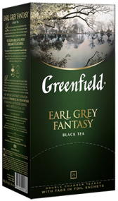 კლასიკური შავი ჩაი Greenfield Earl Grey Fantasy ერთჯერად პაკეტებში, 25 ც