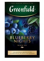 Ароматизированный черный чай Greenfield Blueberry Nights листовой, 100 г