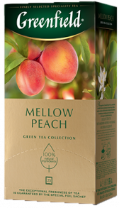 Ароматизированный зеленый чай Greenfield Mellow Peach в пакетиках, 25 шт