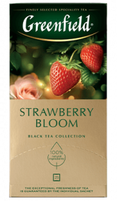 Даамдуу кара чай Greenfield Strawberry Bloom пакеттерде, 25 шт