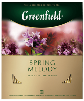Xushbo'y qora choy Greenfield Spring Melody paketlardagi, 100 dona