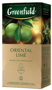 Xushbo'y qora choy Greenfield Oriental Lime paketlardagi, 25 dona