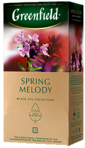 Ароматизированный черный чай Greenfield Spring Melody в пакетиках, 25 шт