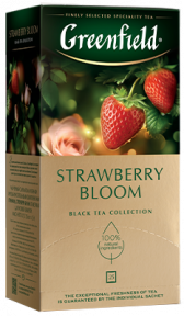Ароматизированный черный чай Greenfield Strawberry Bloom в пакетиках, 25 шт