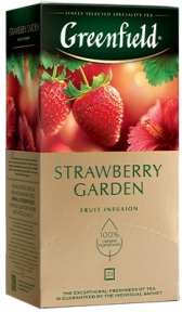 O'simlik choyi Greenfield Strawberry Garden paketlardagi, 25 dona