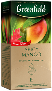 Даамдуу көк чай Greenfield Spicy Mango пакеттерде, 25 шт
