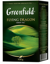 კლასიკური მწვანე ჩაი Greenfield Flying Dragon ფოთლოვანი, 100 გ