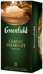 Klassik qara çay Greenfield Classic Breakfast paketlərdə, 25 ədəd