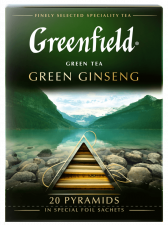 Зеленый чай в пирамидках Greenfield Green Ginseng в пирамидках, 20 шт