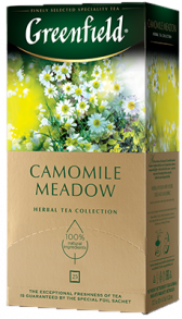 Bitki çayı Greenfield Camomile Meadow paketlərdə, 25 ədəd