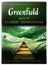 Пирамидалардағы жасыл шай Greenfield Classic Genmaicha в пирамидках, 20 дана