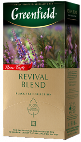 Ароматизированный черный чай Greenfield Revival Blend в пакетиках, 25 шт