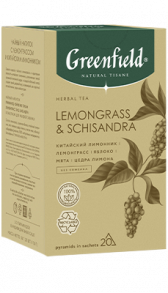 Чай в пирамидках Greenfield Lemongrass & Schisandra в пирамидках, 20 шт