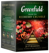 Piramidalarda qara çay Greenfield Redberry Crumble piramidalarda, 20 ədəd