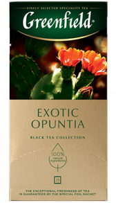 Ароматизированный черный чай Greenfield Exotic Opuntia в пакетиках, 25 шт