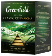 Ətirli yaşıl çay Greenfield Classic Genmaicha piramidalarda, 20 ədəd