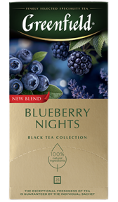 Ароматизированный черный чай Greenfield Blueberry Nights в пакетиках, 25 шт