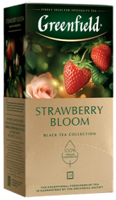 Хош иісті қара шай Greenfield Strawberry Bloom в пакетиках, 25 дана