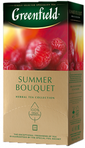 მცენარეული ჩაი Greenfield Summer Bouquet ერთჯერად პაკეტებში, 25 ც