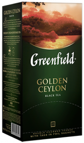 Klassik qara çay Greenfield Golden Ceylon paketlərdə, 25 ədəd