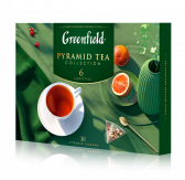 Hədiyyə dəstləri Greenfield Piramidalarda Greenfield yarpaq çay kolleksiyası, piramidalarda 6 növ piramidalarda, 30 ədəd