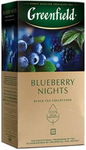 Ароматизированный черный чай Greenfield Blueberry Nights в пакетиках, 25 шт