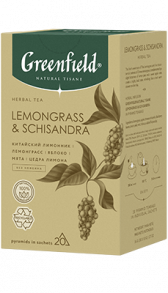 Чай в пирамидках Greenfield Lemongrass & Schisandra в пирамидках, 20 шт