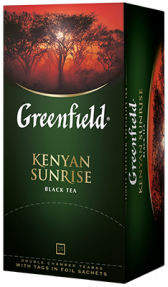 Классикалык кара чай Greenfield Kenyan Sunrise пакеттерде, 25 шт