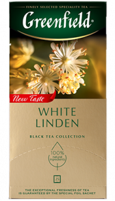 Ароматизированный черный чай Greenfield White Linden в пакетиках, 25 шт
