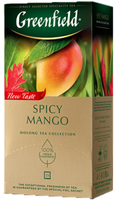 Xushbo'y yashil choy Greenfield Spicy Mango paketlardagi, 25 dona