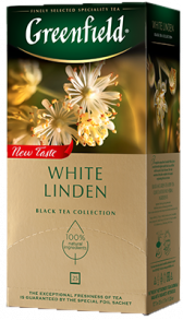 Хош иісті қара шай Greenfield White Linden в пакетиках, 25 дана