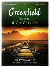 Piramidalarda qara çay Greenfield Rich Ceylon piramidalarda, 20 ədəd