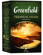 Klassik qara çay Greenfield Premium Assam yarpaq, 100 qram