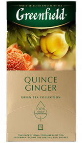 Даамдуу көк чай Greenfield Quince Ginger пакеттерде, 25 шт